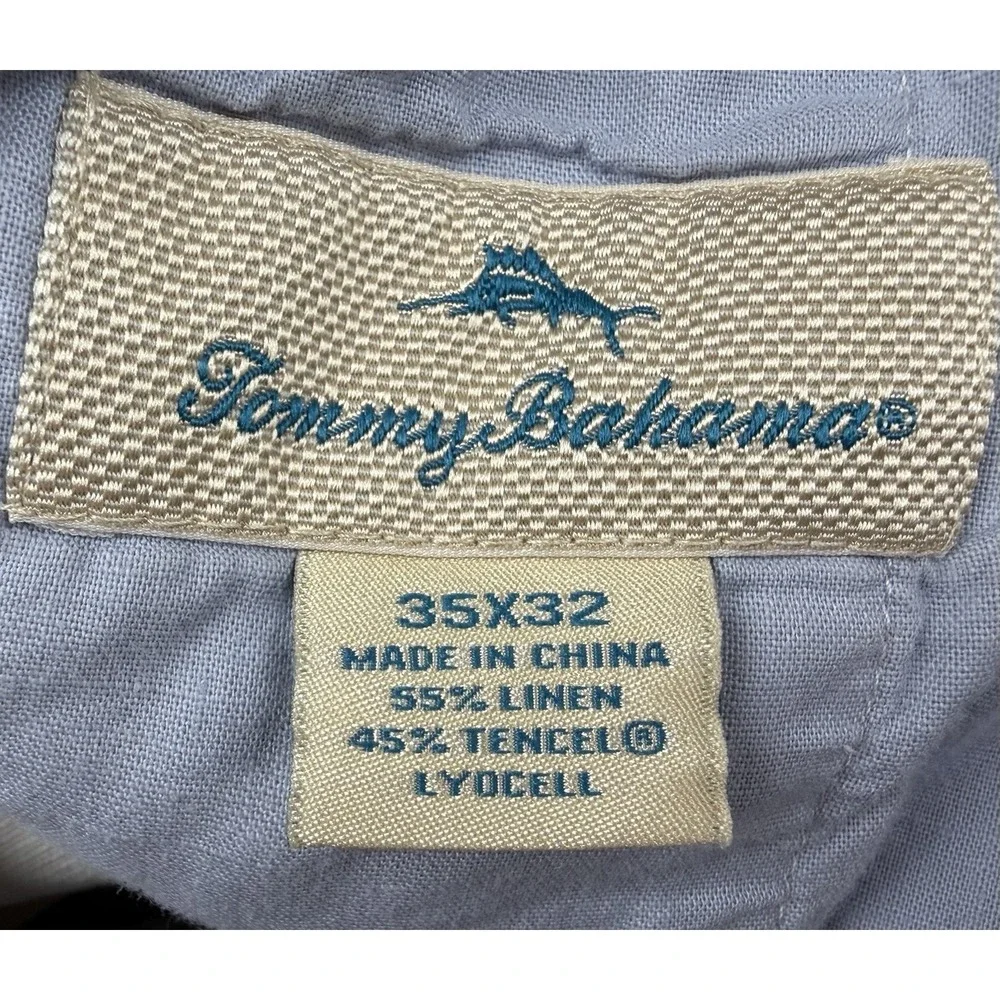 Tommy Bahama Linen/Lyocell Pants 35x32 FITS 35/31 Beige Relaxed Fit Beach Casual